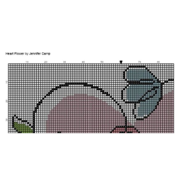 Bohemian Boho Pink‎ Valentine Heart of Flowers Counted Cross Stitch Kit - Picture 3 of 4